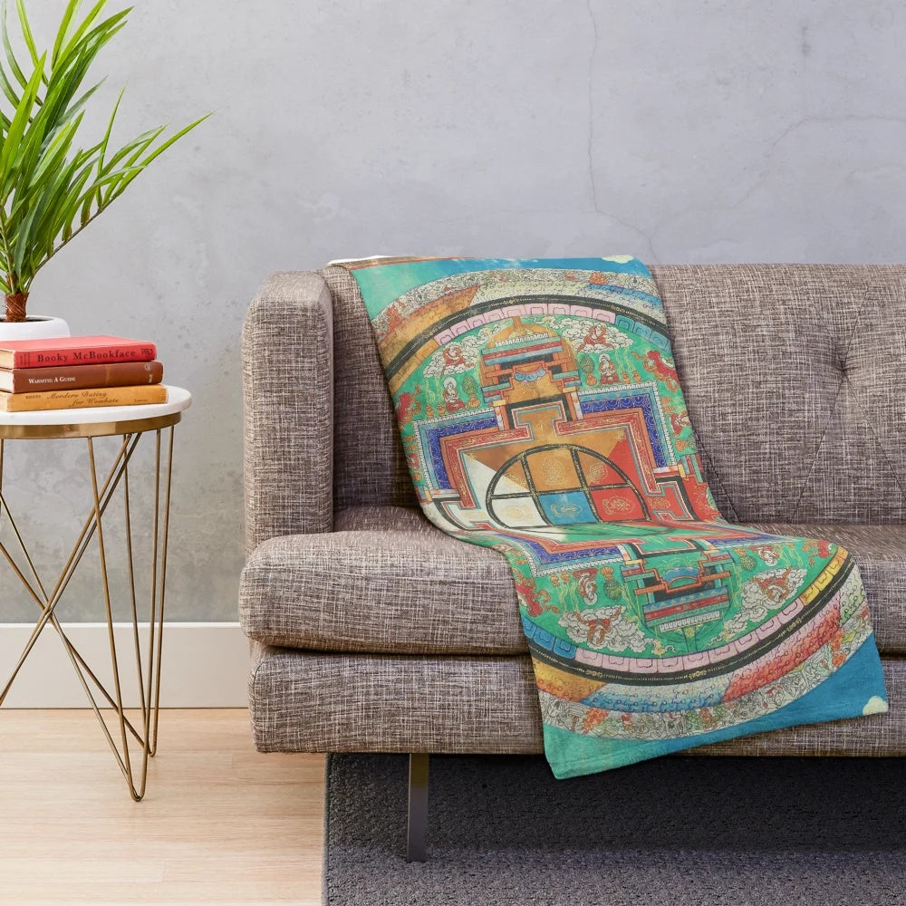 Buddhist Mandala Thangka Art Plush Blanket