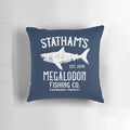 Megalodon shark from the movie The Meg featured on a plush pillow