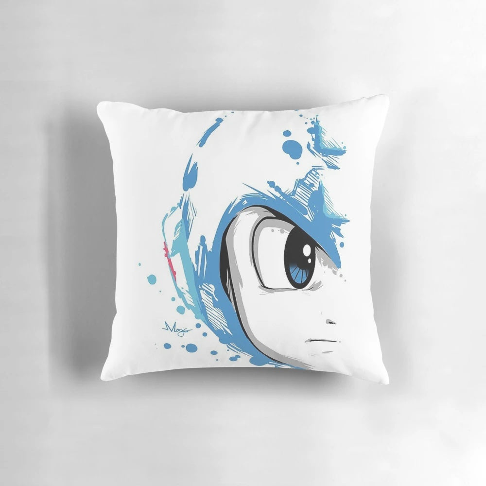 A vibrant and nostalgic Megaman Capcom Nintendo-themed decorative pillow