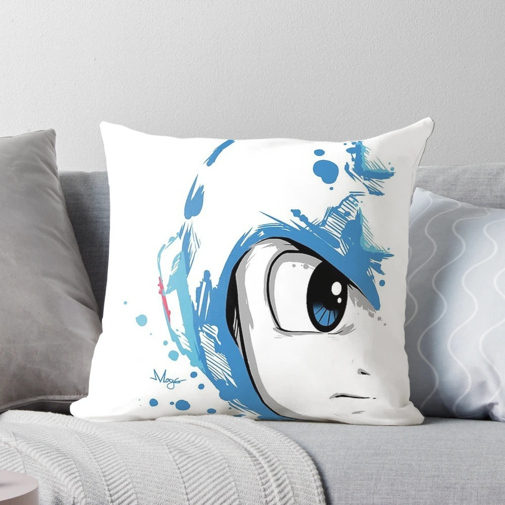 A vibrant and nostalgic Megaman Capcom Nintendo-themed decorative pillow