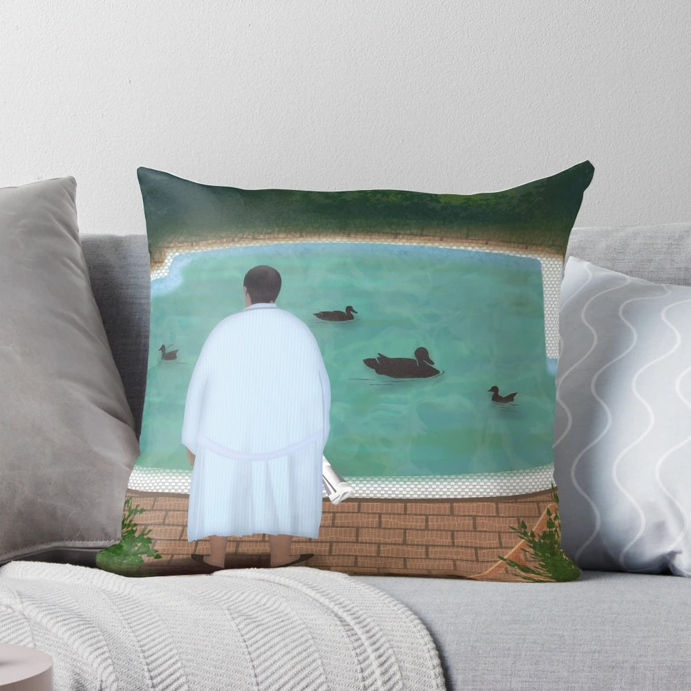 Melancholic pillow featuring imagery from the iconic TV series The Sopranos