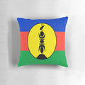 Colorful Melanesian 'Kanaky/New Caledonia' flag printed on a soft, comfortable pillow.