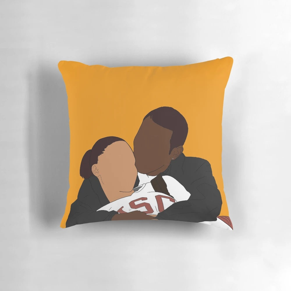 Melanin Love Basketball Fan Art Sticker Pillow