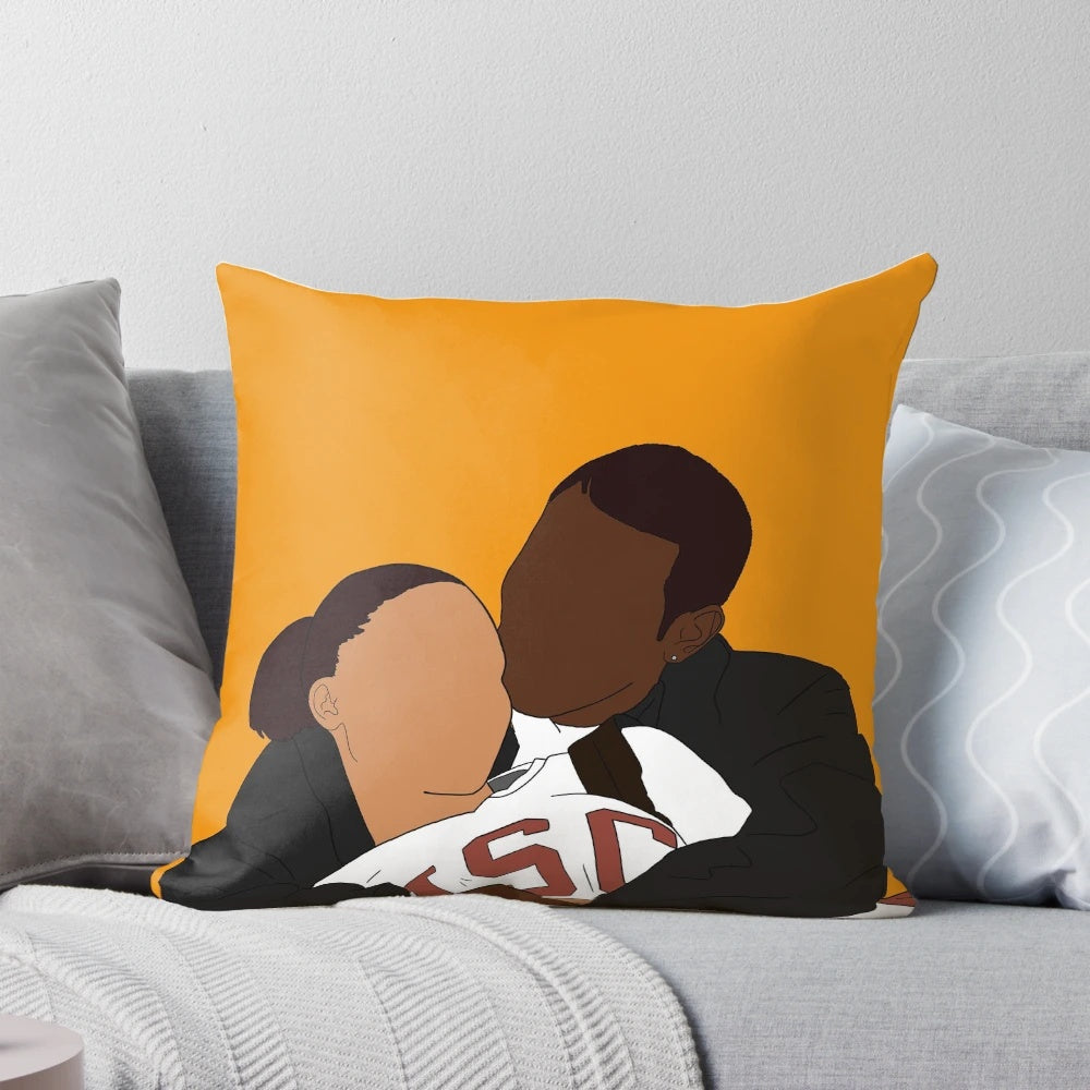 Melanin Love Basketball Fan Art Sticker Pillow