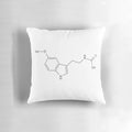 Melatonin chemical molecule structure printed on a pillow for sleep enhancement