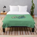 Cozy plush blanket featuring a french horn design for music lovers