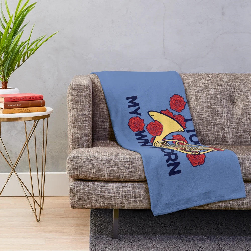 French Horn Plush Blanket for Music Enthusiasts