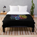 Music Lover's Plush Blanket with Rainbow Design