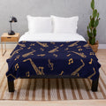 Musical saxophone pattern plush blanket