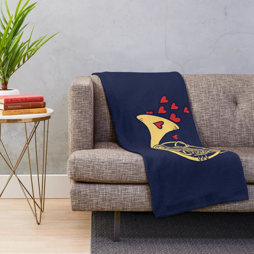 Cozy French horn plush blanket