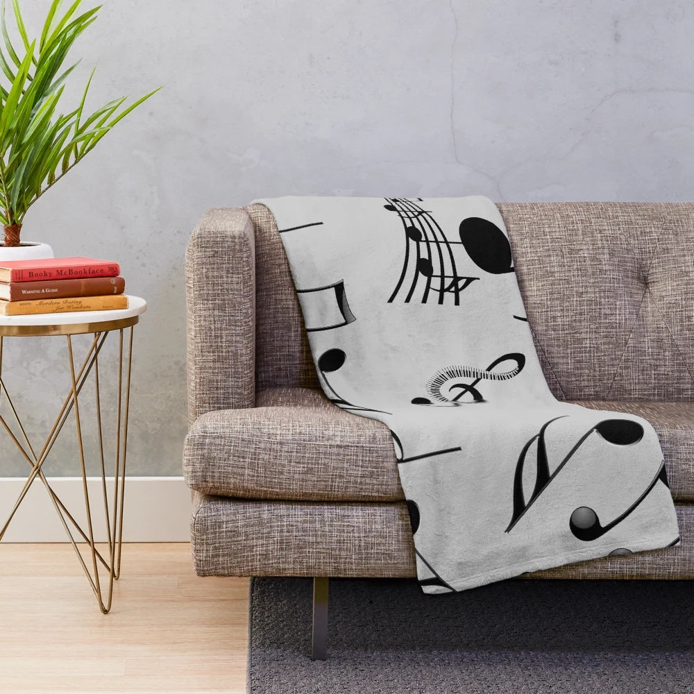 Musical notes plush blanket with a soft, cozy design