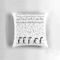 Singing in the Rain Decorative Pillow with Musical Notes and Raindrop Silhouette