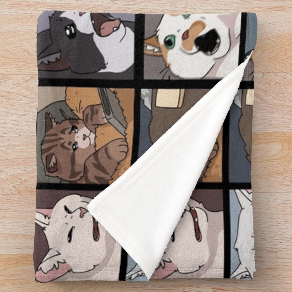 Meme Cats 2.0 Plush Blanket featuring a funny crying cat meme design