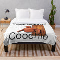 Plush blanket featuring meme imagery and internet culture references