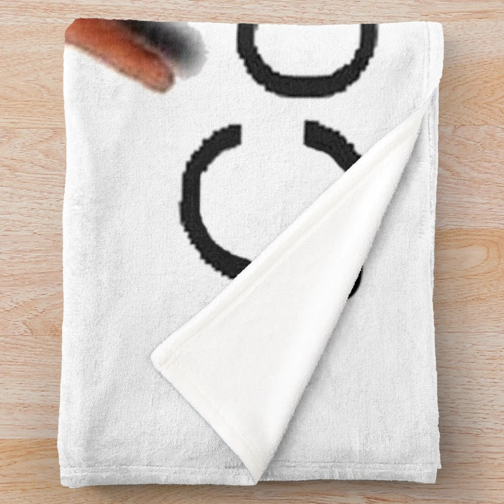 Plush blanket featuring meme imagery and internet culture references
