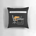 A plush, rectangular pillow featuring a humorous meme design, perfect for supporting your back while working or gaming.