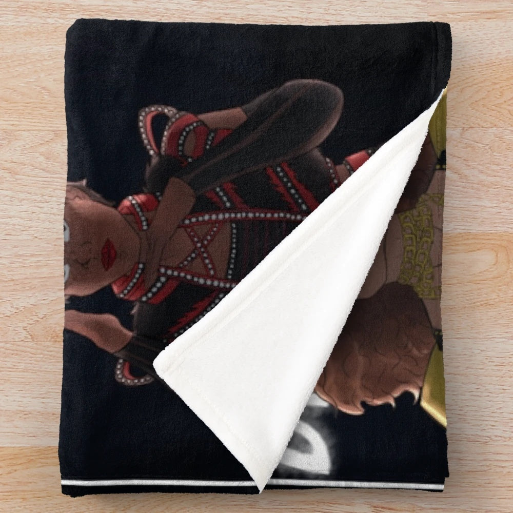 Cozy plush blanket inspired by the hit musical Six, featuring the six wives of Henry VIII