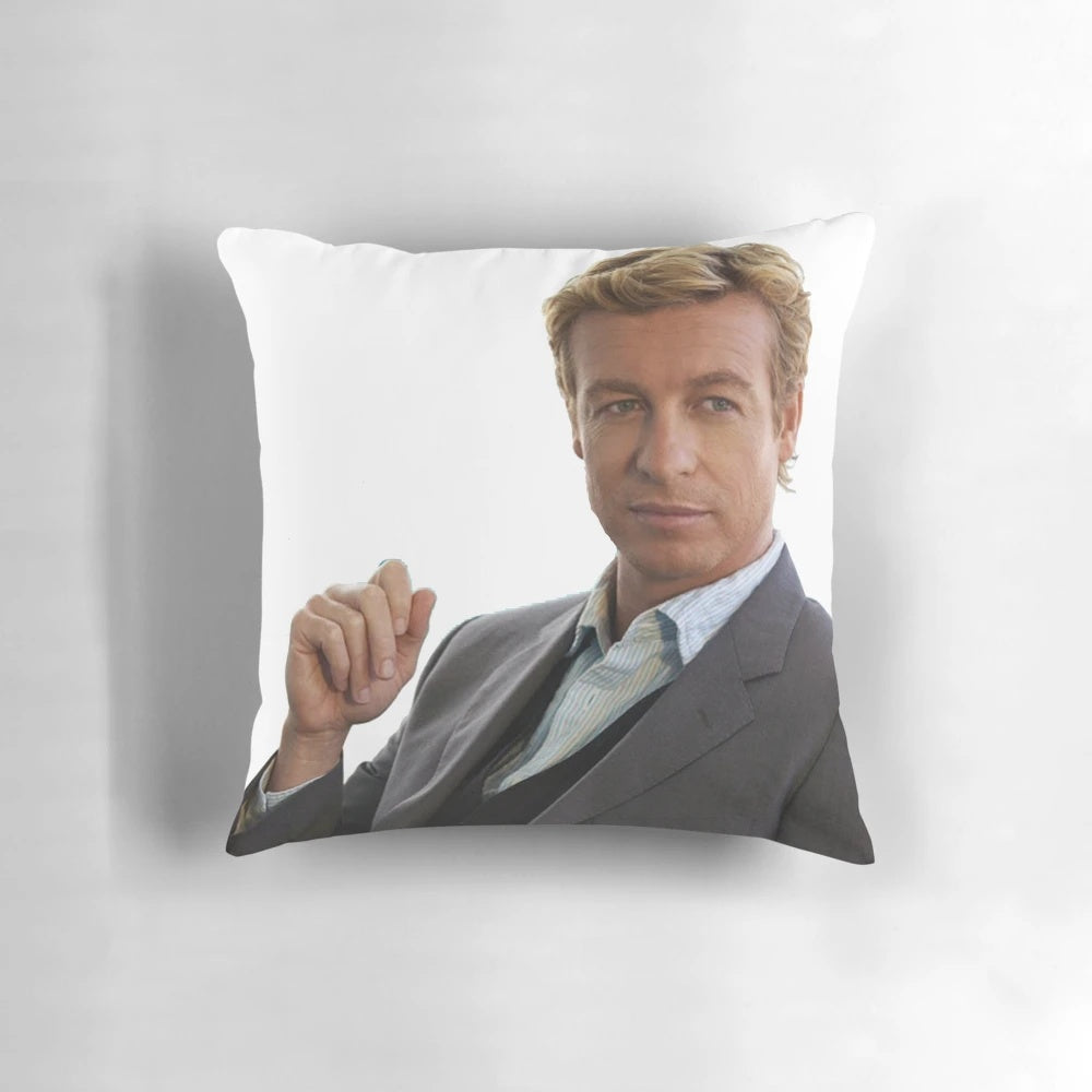 Mentalist-inspired Jane Patrick character pillow for home decor
