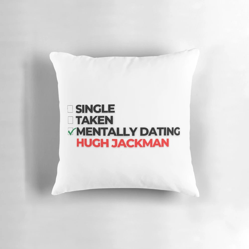 Soft, comfortable pillow featuring Hugh Jackman, ideal for celebrity crush enthusiasts.
