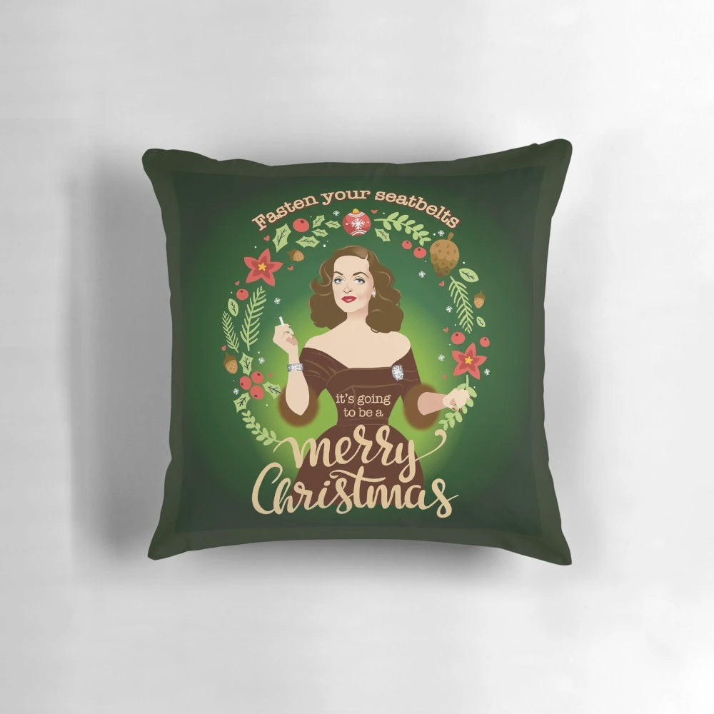 Festive Bumpy Christmas Pillow with Seatbelt Accents