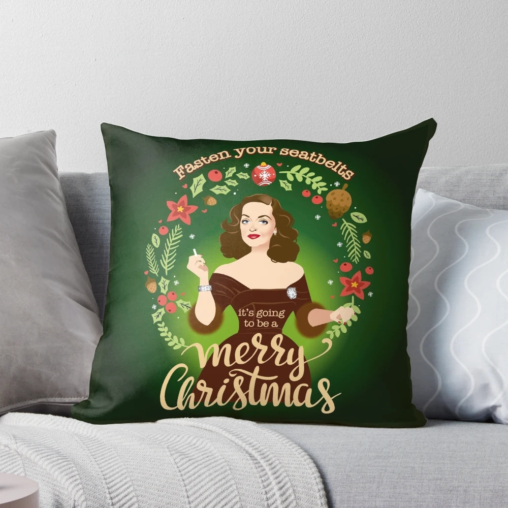 Festive Bumpy Christmas Pillow with Seatbelt Accents