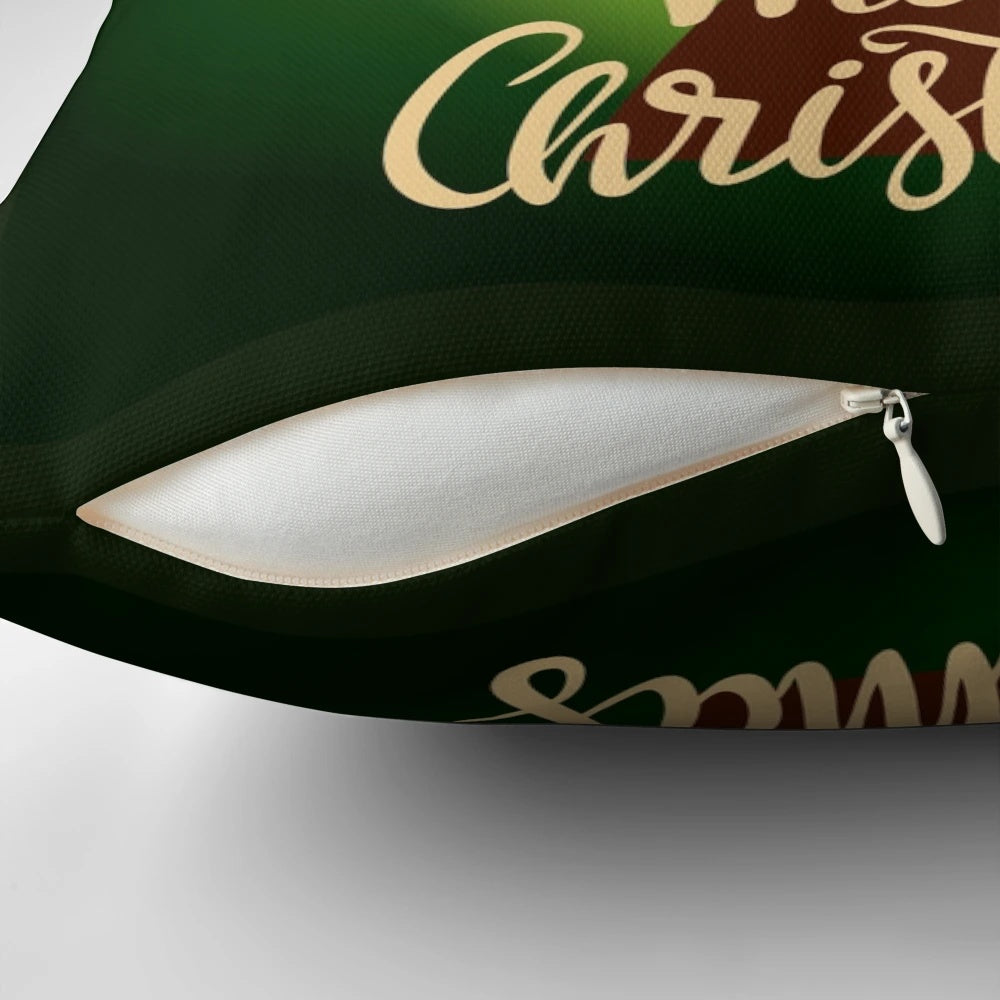 Festive Bumpy Christmas Pillow with Seatbelt Accents