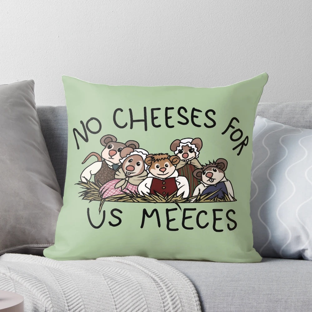 A cozy Christmas pillow with a Muppet mouse design