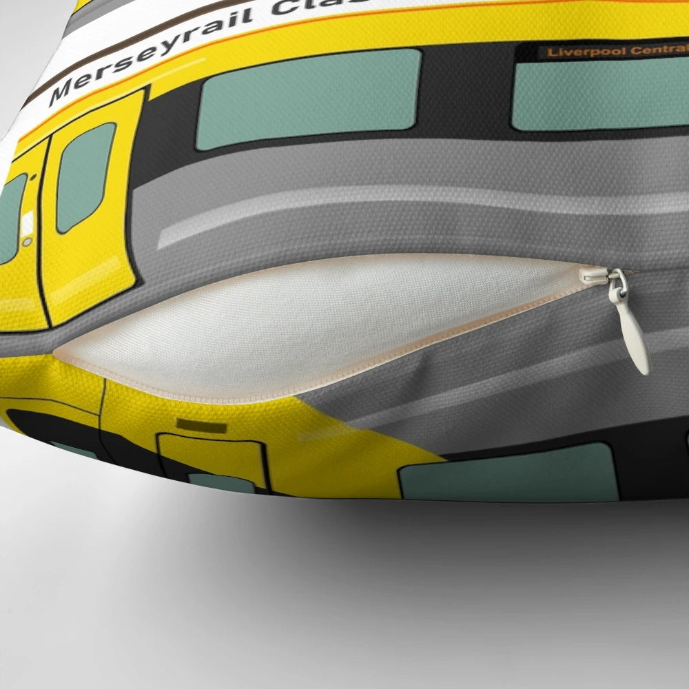 Merseyrail Class 777 Pillow featuring the iconic Merseyside railway design
