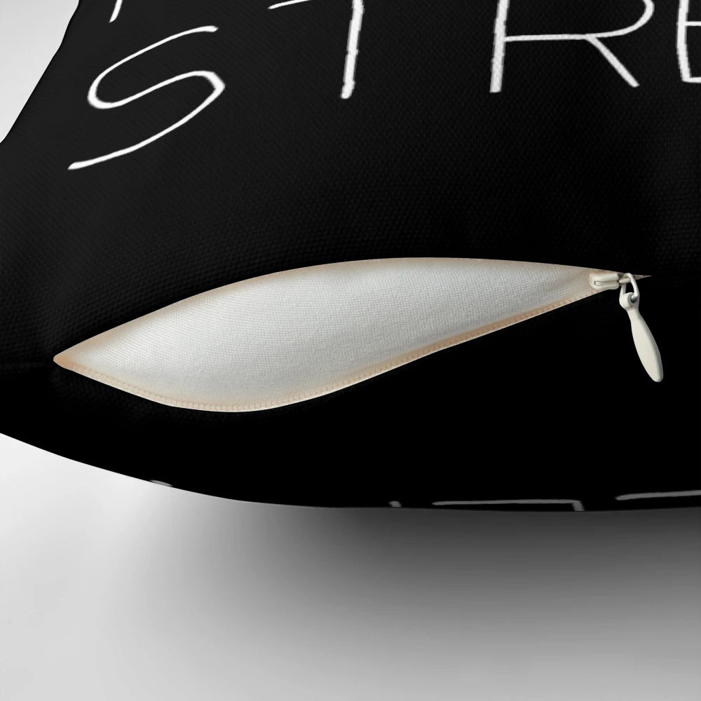 Meryl Streep-themed pillow with 'Eat. Sleep. Meryl Streep.' printed on it