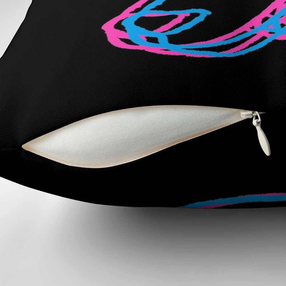 Vibrant 3D space coyote pillow with a third eye design