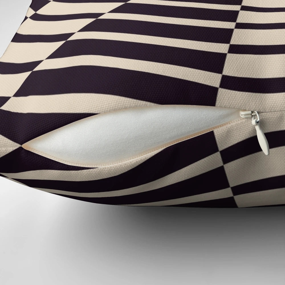 Minimalist all seeing eye pillow with a bold, graphic design