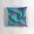 Vibrant image of the stunning aurora borealis, or northern lights, across the night sky, featured on a plush, decorative pillow.
