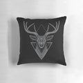 Dark deer geometric pillow with occult and deniart design