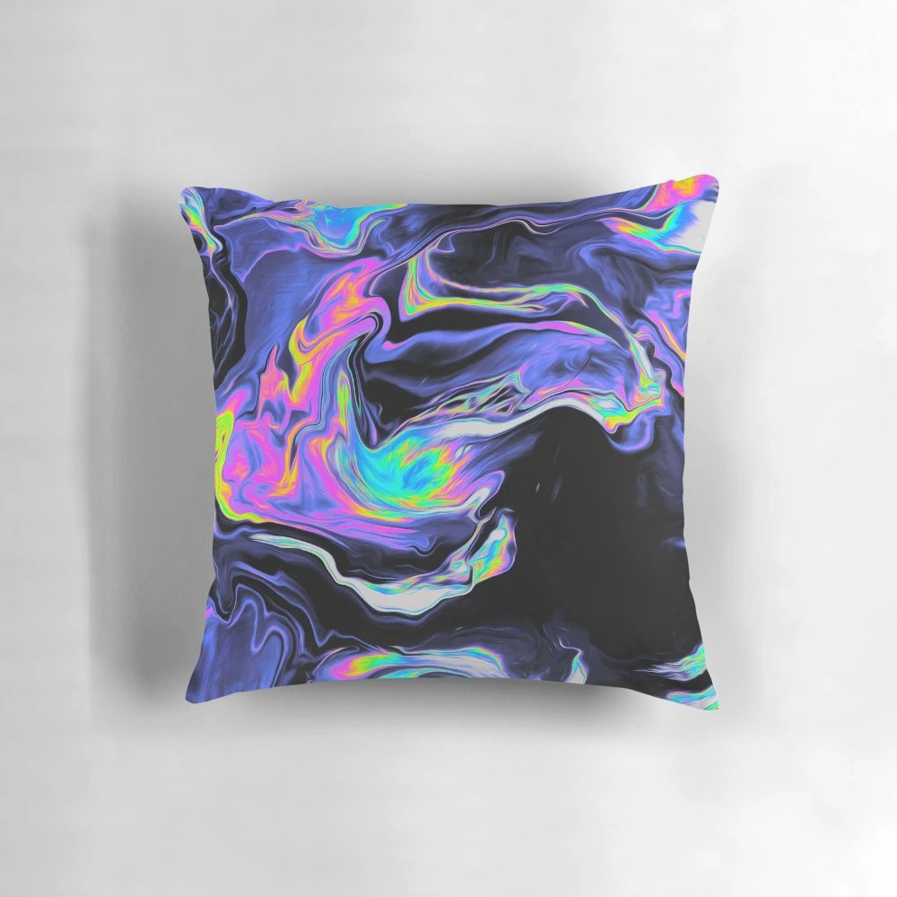 Striking abstract art pillow featuring a mesmerizing blend of colors, textures, and patterns for a modern, minimalist look.
