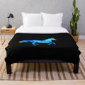 Flaming horse plush blanket with abstract fiery design