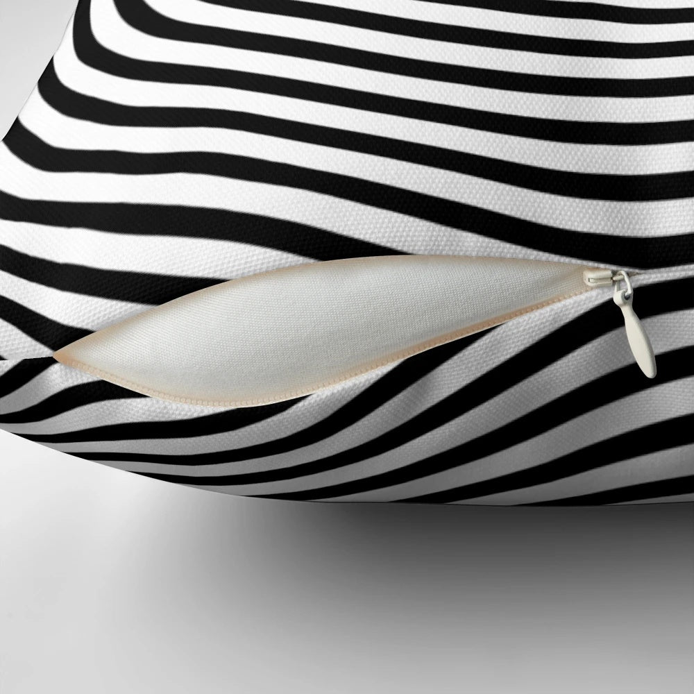 Spiral hypnosis symbol pillow with mesmerizing black and white pattern