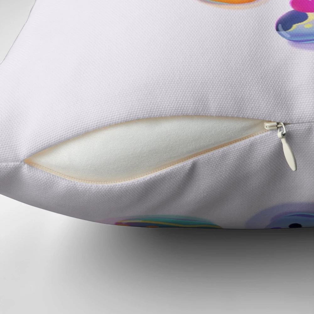 Colorful Jelly Bean Sea Slug Pillow with Vibrant Nudibranch Design