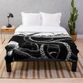 Kraken sea monster graphic plush blanket