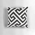 Throw Pillow featuring a mesmerizing maze print design in a monochrome color scheme.