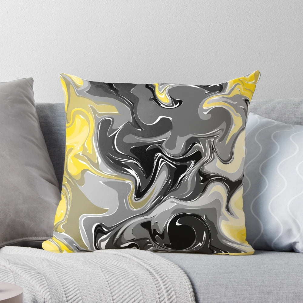 Vibrant modern retro abstract pattern with a liquid swirl design, perfect for adding a touch of color to any room.