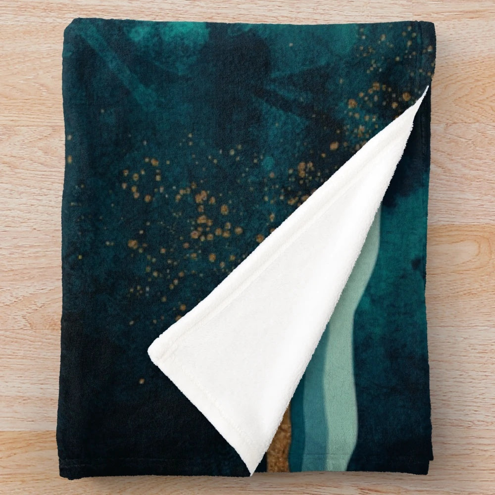 Whales swimming under the moonlight on a plush, cozy blanket