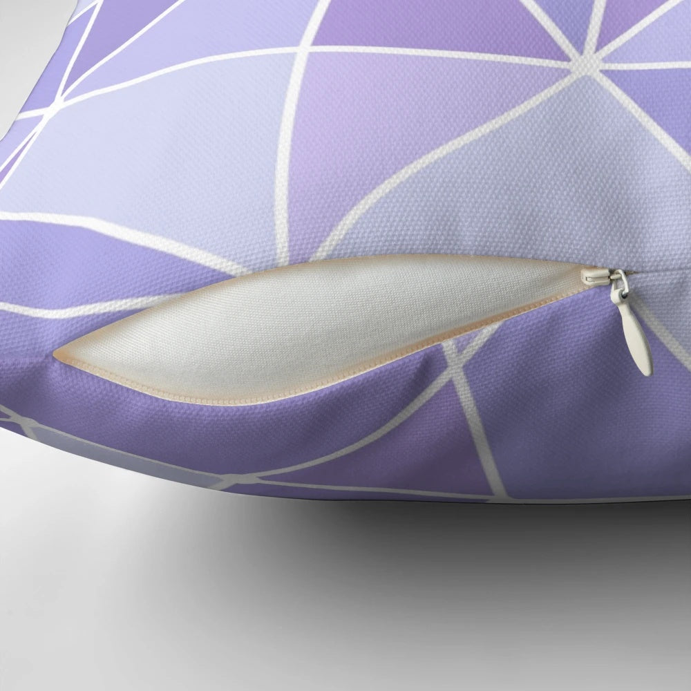 Purple galaxy-themed wall pillow with geometric and lavender designs, perfect for themed decor in a Disney-inspired space.