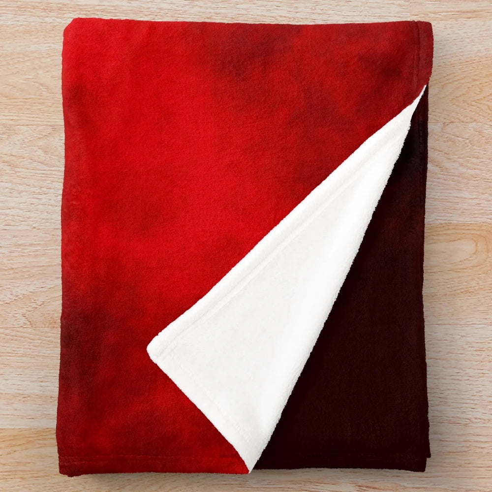Red smoke patterned plush blanket with abstract design