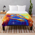 Colorful and vibrant plush blanket with a star dream abstract pattern design