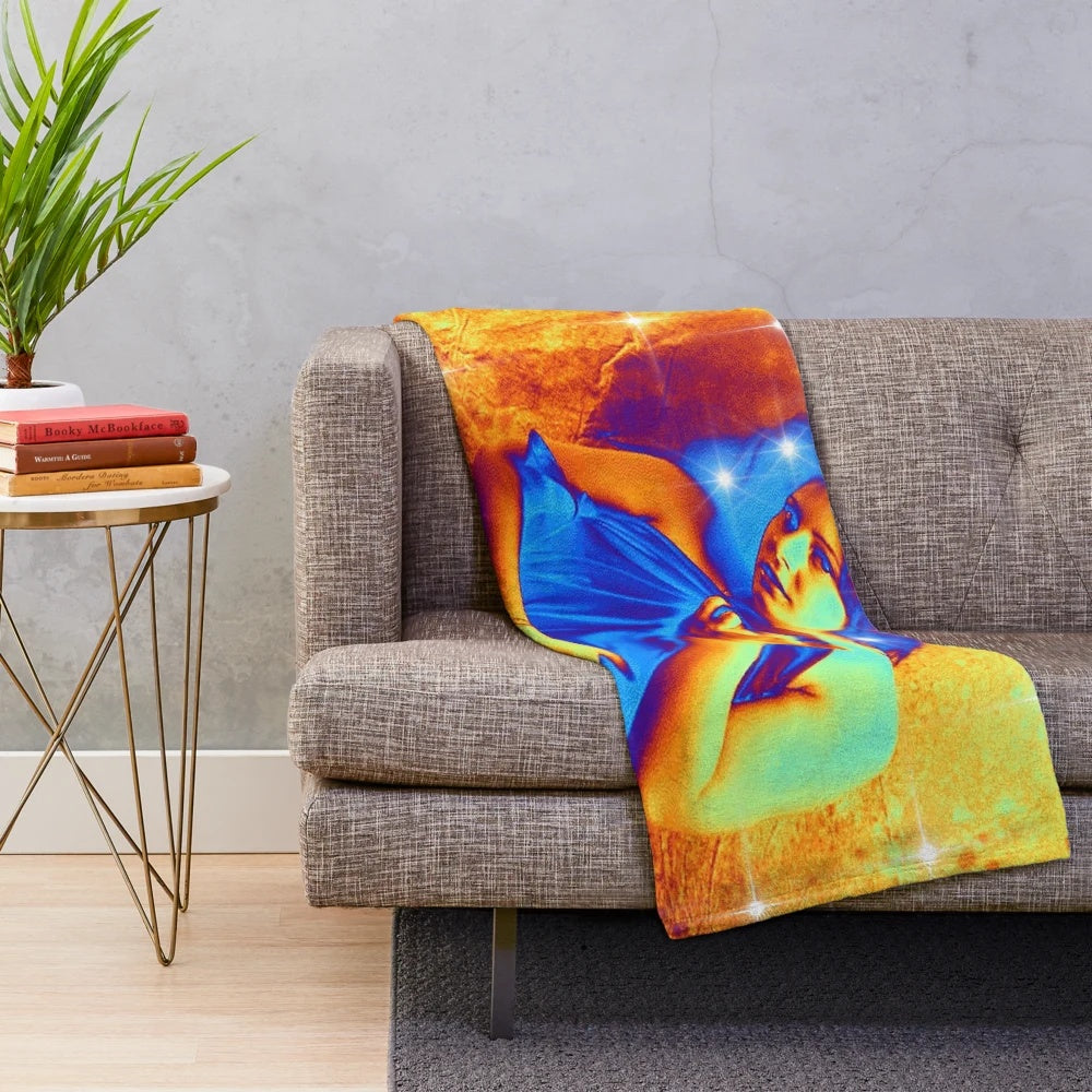 Colorful and vibrant plush blanket with a star dream abstract pattern design