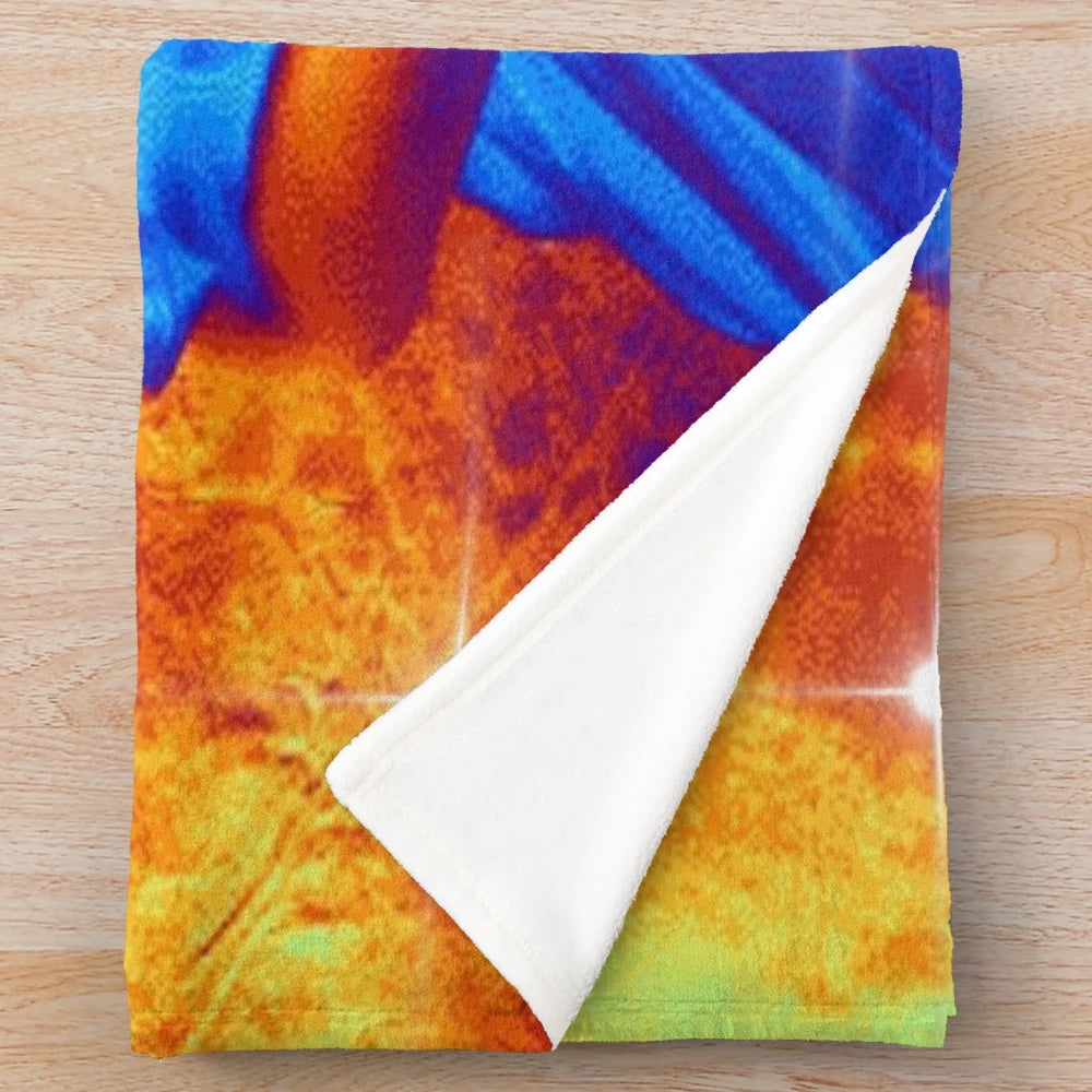 Colorful and vibrant plush blanket with a star dream abstract pattern design