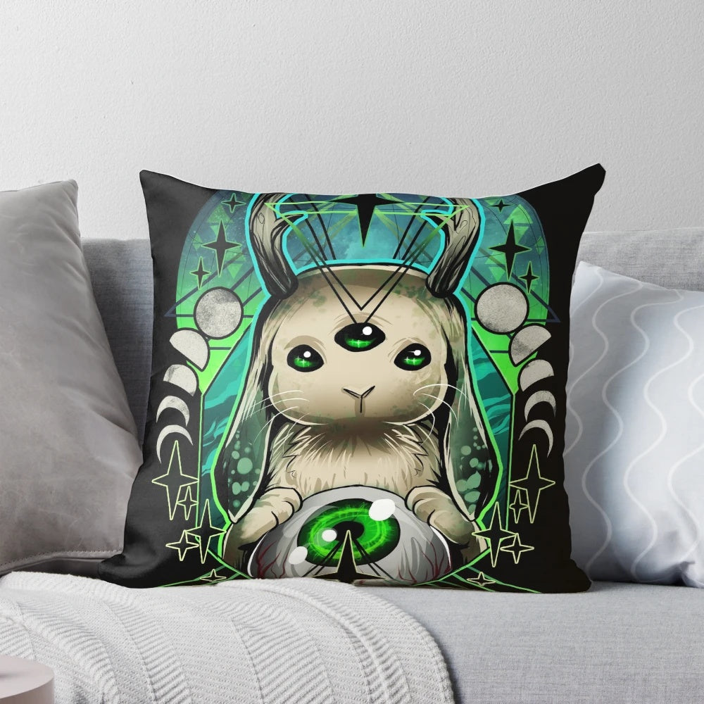 Mesmerizing surreal rabbit digital art in neon colors