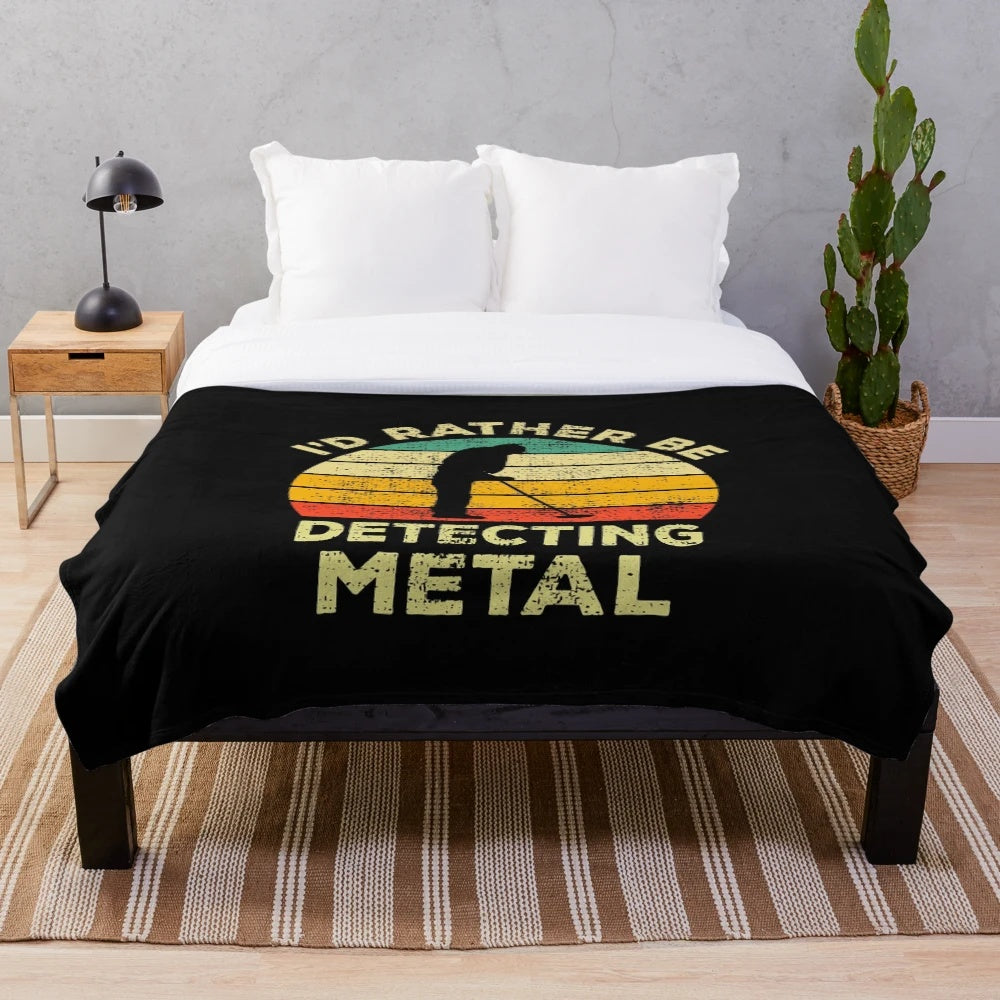 Metal Detecting Vintage Plush Blanket