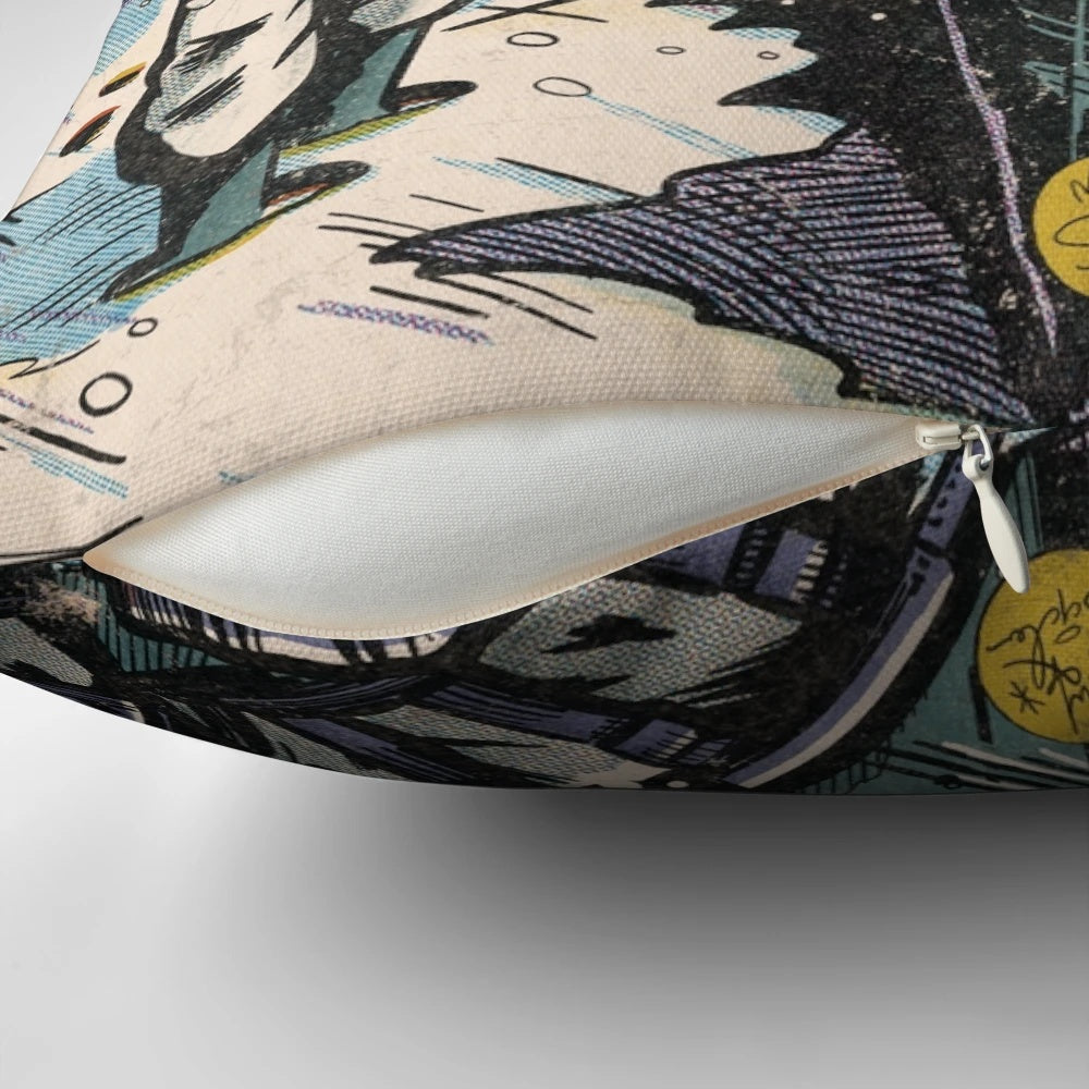 Metal Gear Solid comic book fan art pillow featuring a digital illustration of the Shadow Moses Island environment.