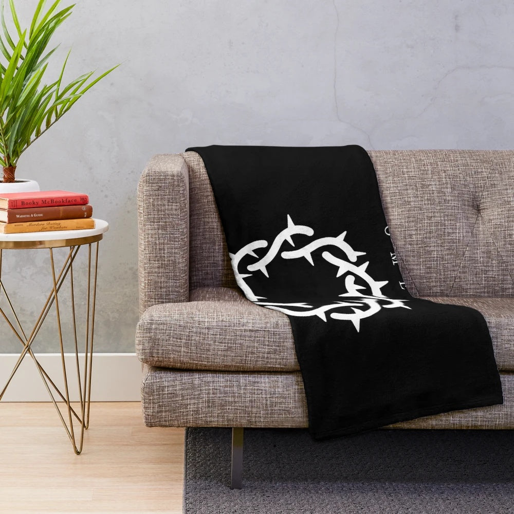 Metalcore inspired dark crown plush blanket